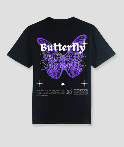 Butterfly shirt festival paars