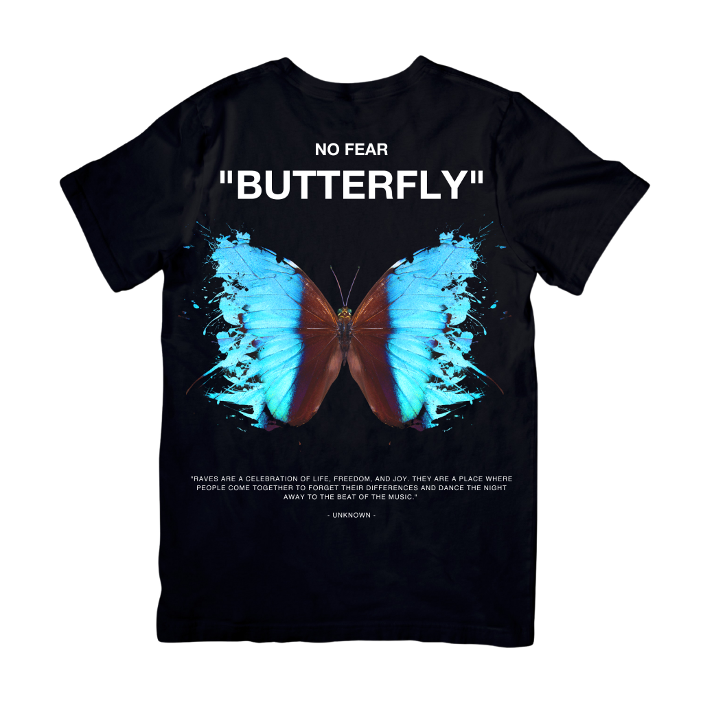 vlinder butterfly rave shirt techno