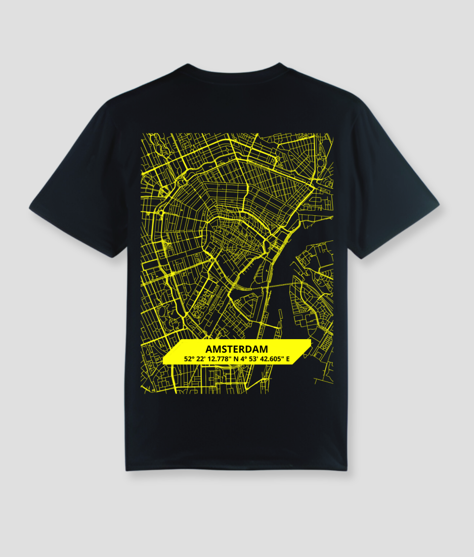 ams map shirt - kies je eigen plaatsnaam tshirt - tshirt customize eigen woonplaats