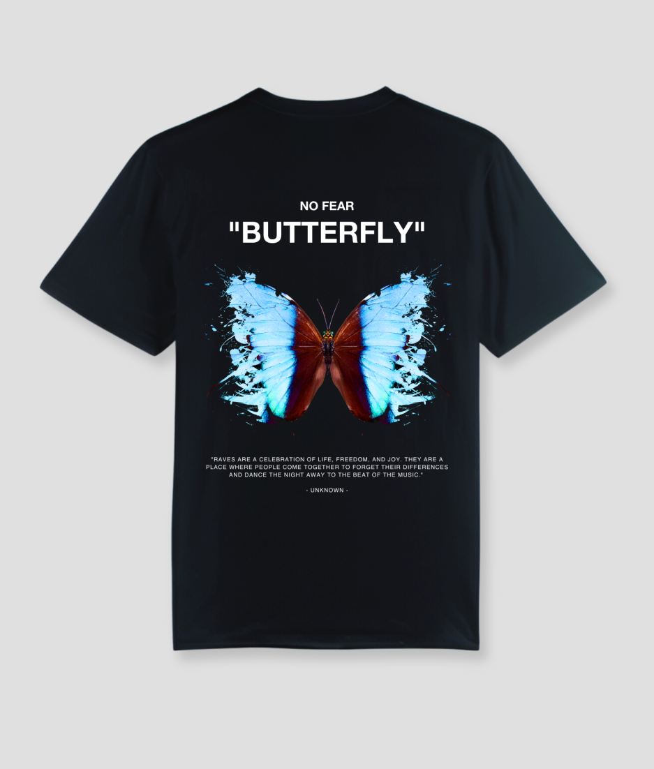butterfly shirt- beste butterfly techno tshirt - rave tshirt butterfly vlinder