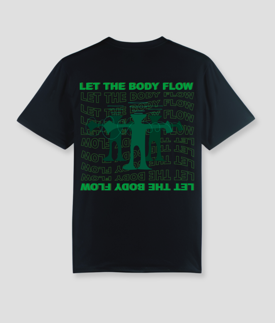 let the body flow tshirt -rave lifestyle - rave stijl kleding