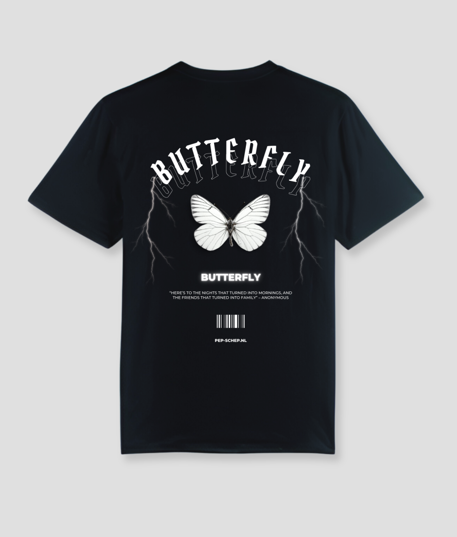thunderfly tshirt - butterfly techno tshirt - rave vlinder tshirt