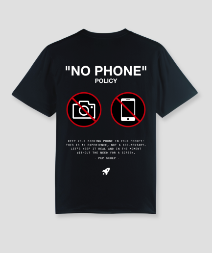 no phone - tshirt voor festivals - kleding techno