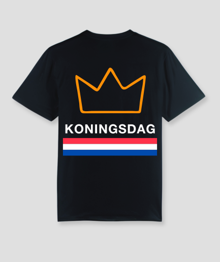 Zwart koningsdag t-shirt - kingsday zwart tshirt