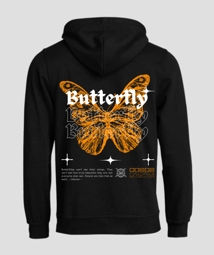 Butterfly hoodie oranje