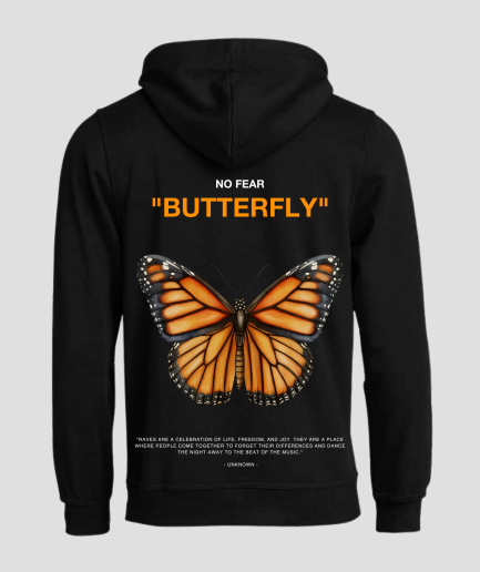 Butterfly hoodie - oranje zwart