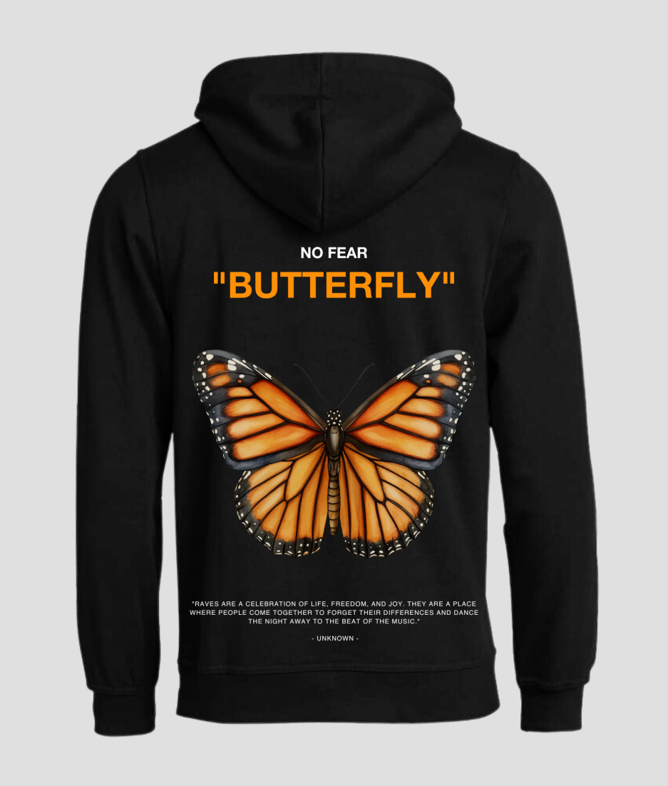 Butterfly hoodie - oranje zwart