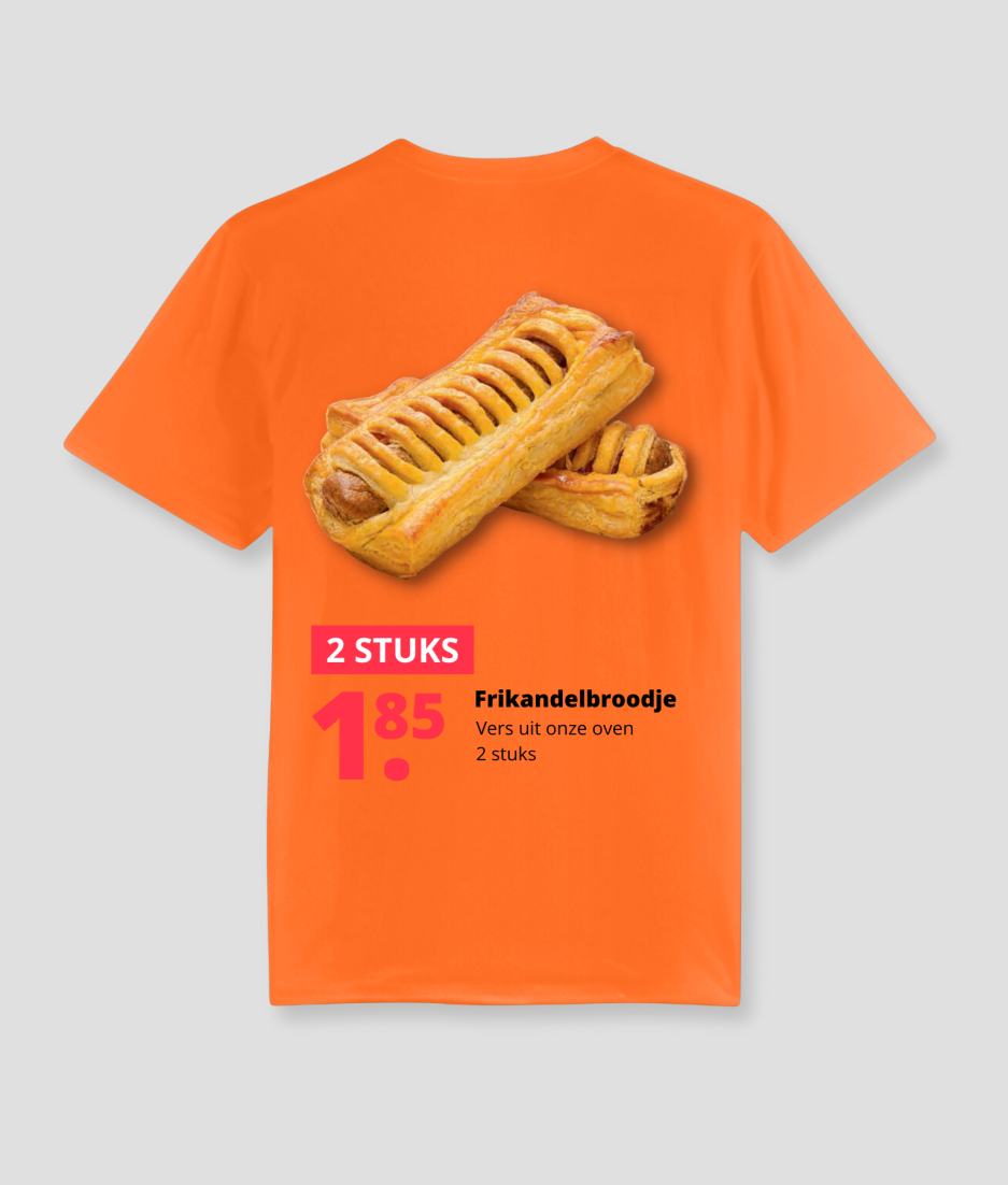 Frikandel broodje oranje t-shirt