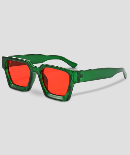 Rave bril - groen met rode glazen