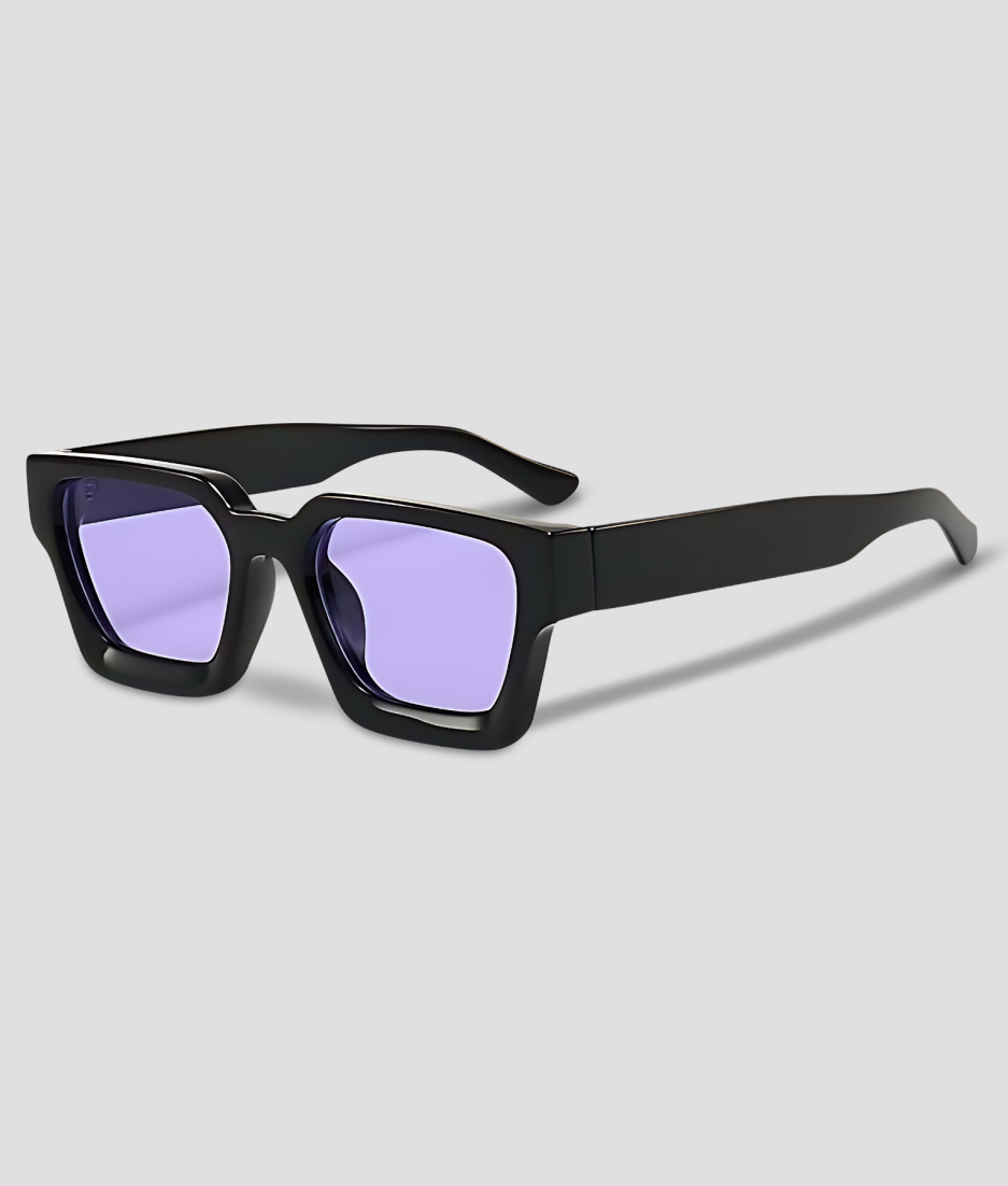 Rave bril - paarse glazen doorzichtig - zwart montuur