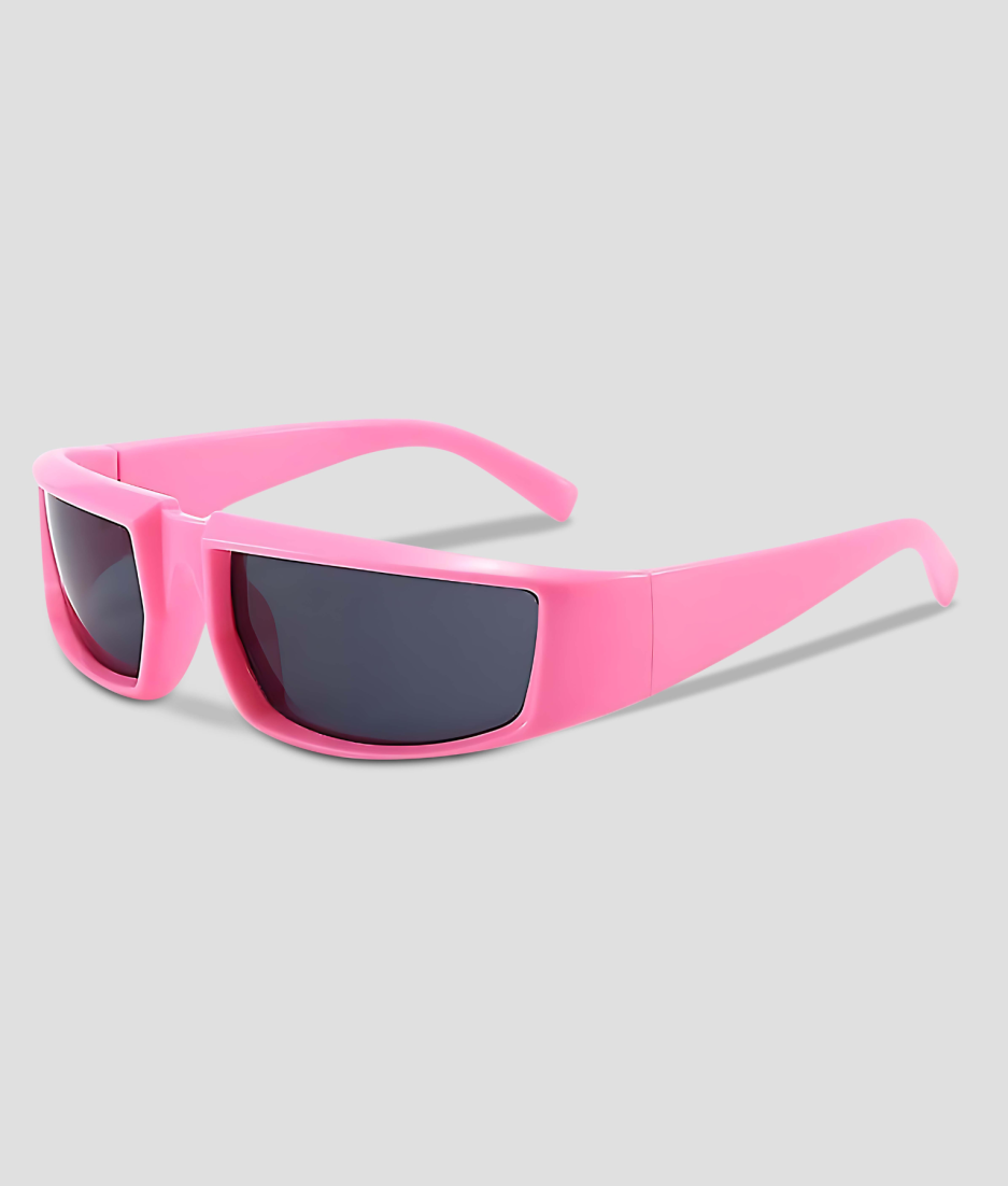 Roze festivalbril - zwarte glazen roze montuur - techno rave