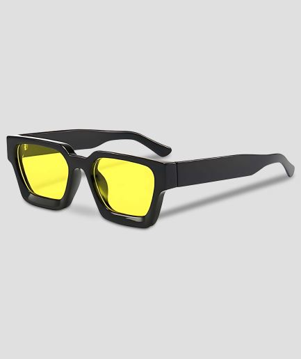 rave bril - gele doorzichtige glazen - zwart montuur