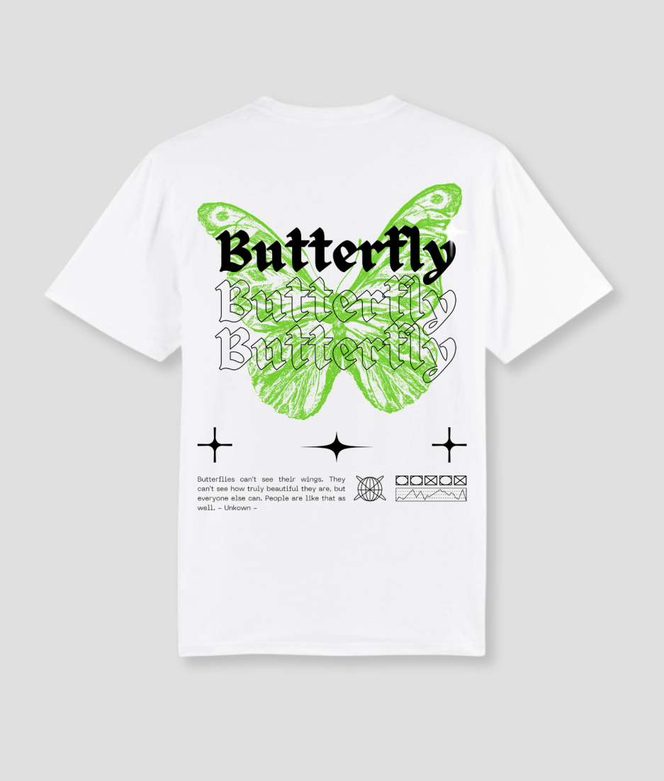 vlinder tshirt techno