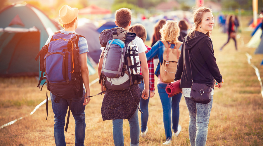 Kamperen bij een festival