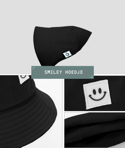 Bucket hat met smiley