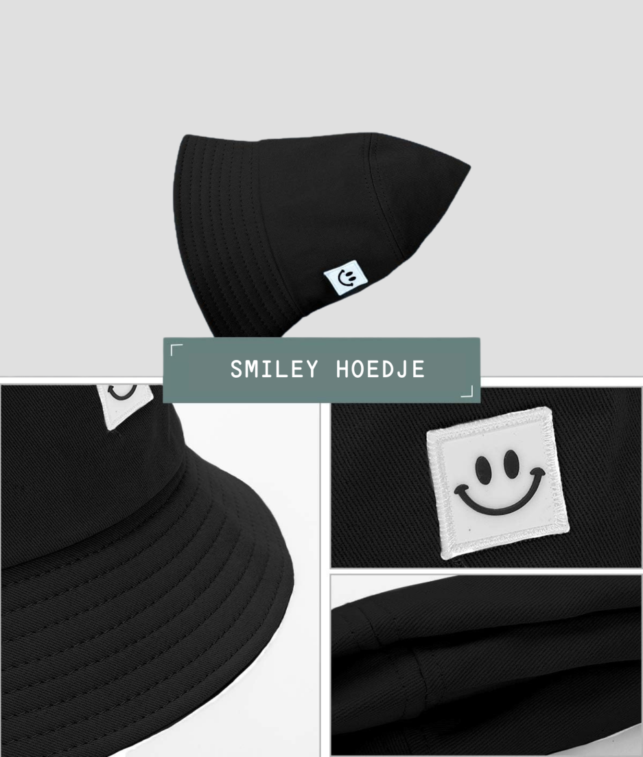 Bucket hat met smiley