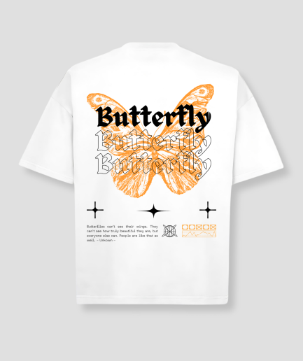 Oversized festival shirt wit butterfly