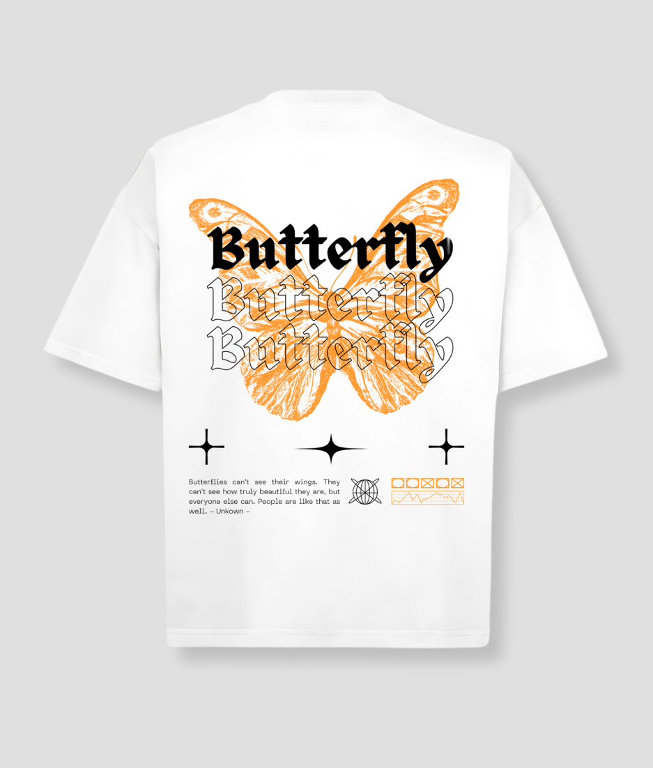 Oversized festival shirt wit butterfly