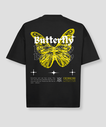 Oversized geel butterfly shirt