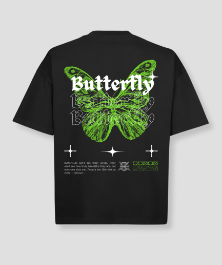 Oversized groen butterfly shirt