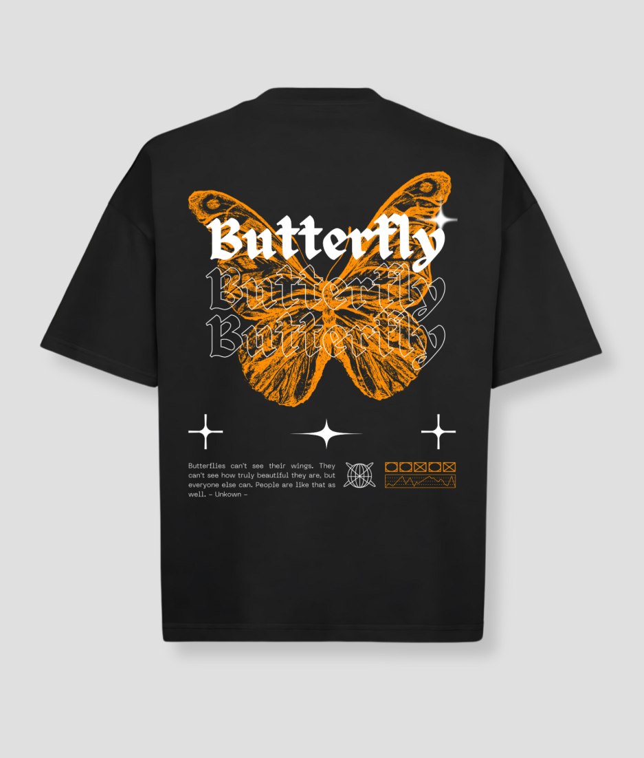 Oversized oranje butterfly shirt