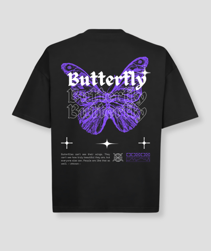 Oversized paars butterfly shirt