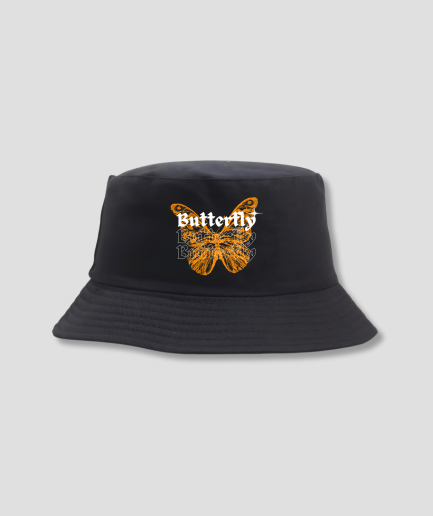 butterfly orange bucket hat