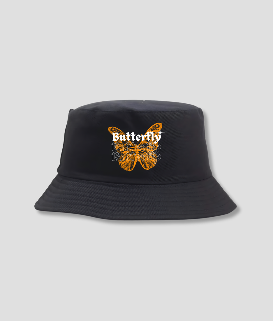 butterfly orange bucket hat