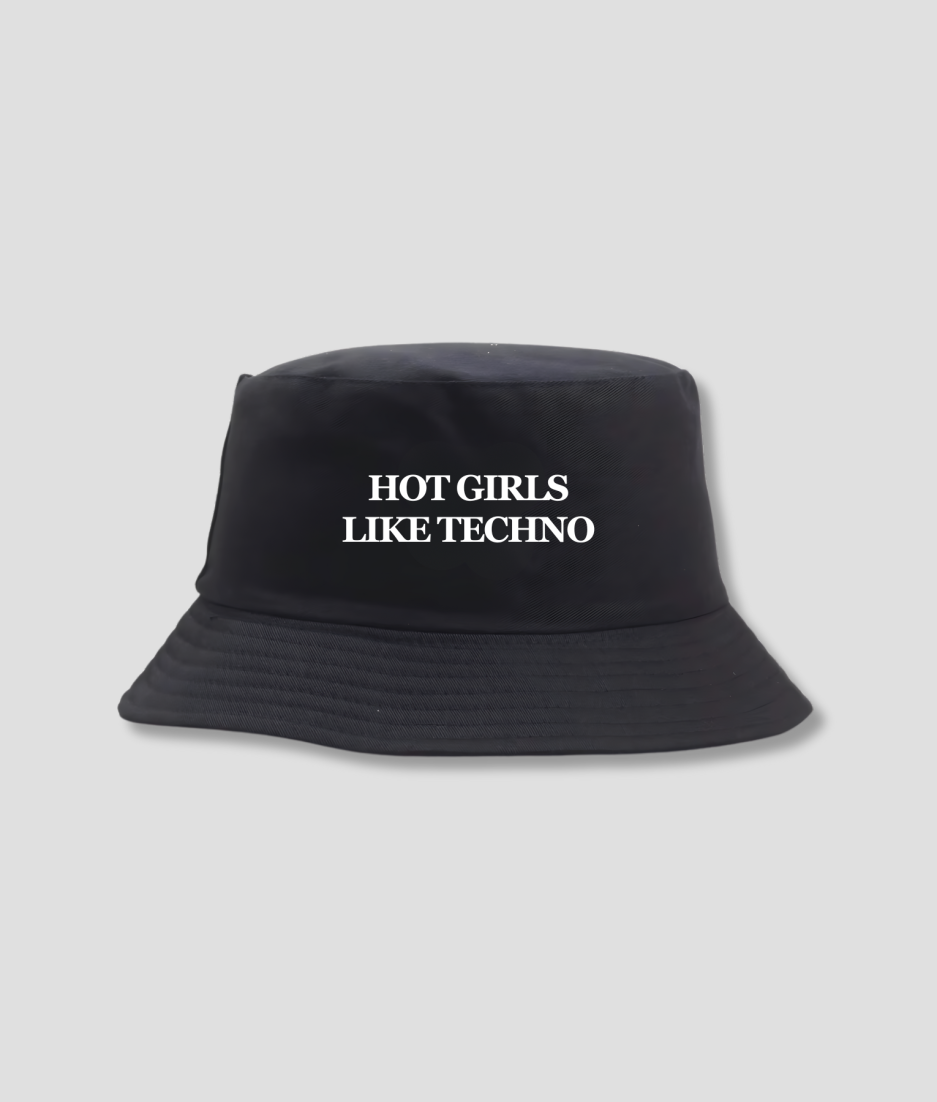 hot girls like techno bucket hat