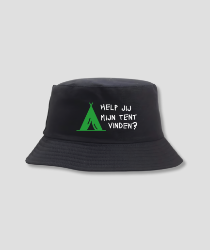 zwarte unisex buckethat