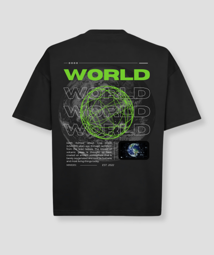 World oversized tshirt techno