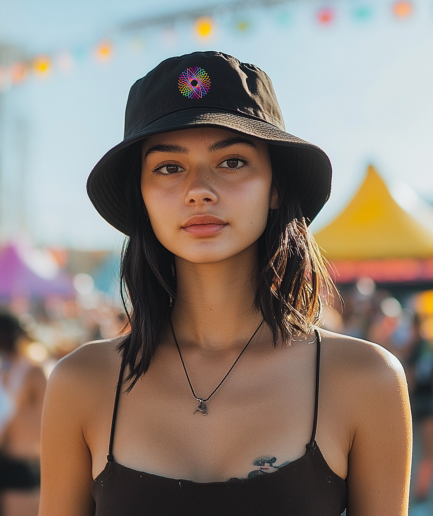 bucket hat zwart festivals