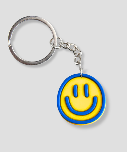 smiley met blauw