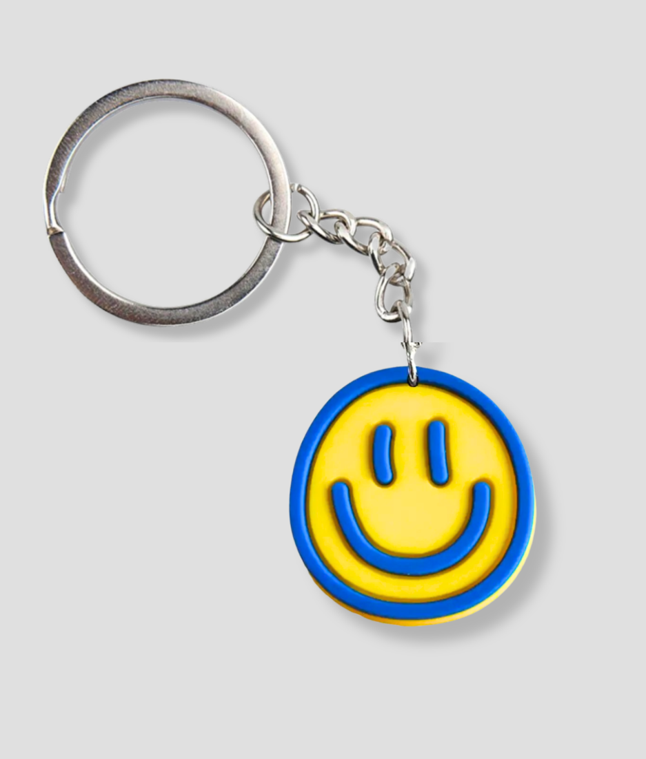 smiley met blauw