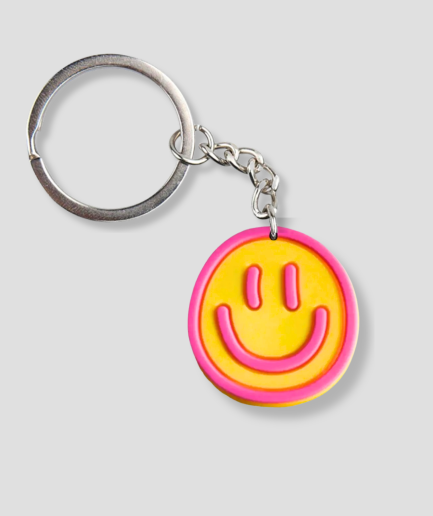 smiley sleutelhanger oranje