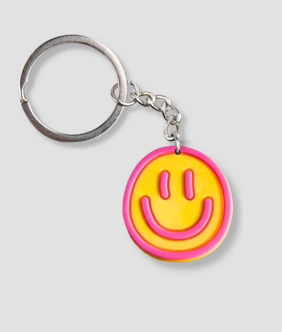 smiley sleutelhanger oranje