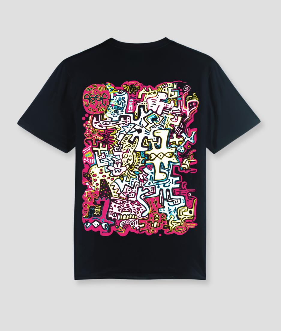 Festival shirt zwart kleuren