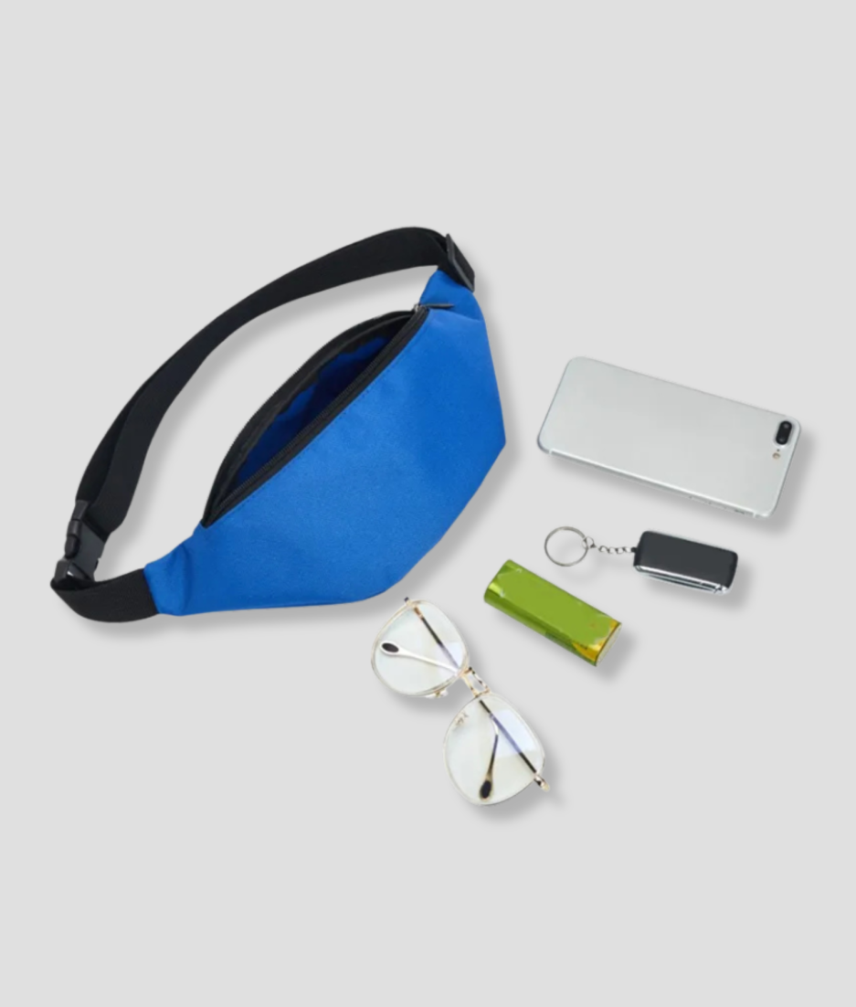 blauwe fanny pack