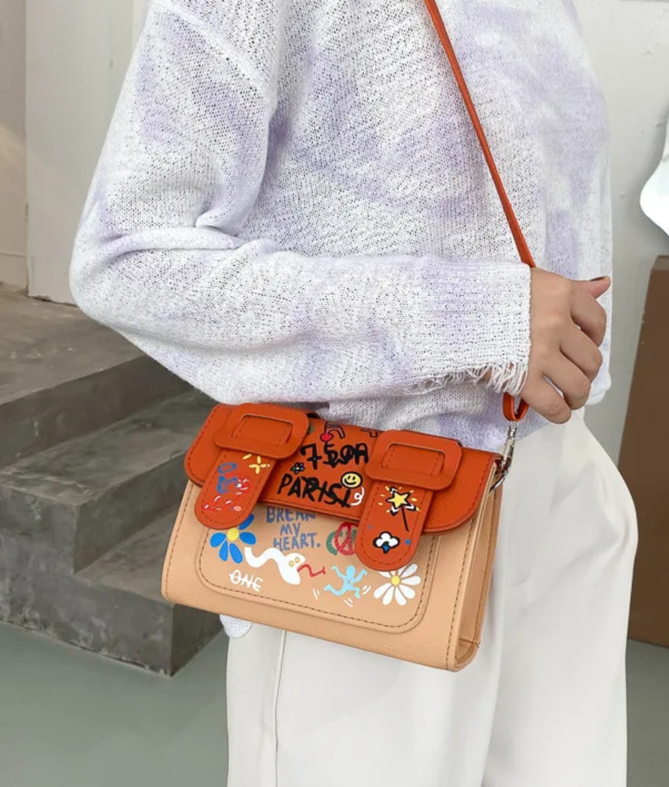 oranje clutch tasje