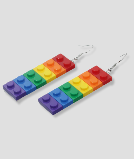 rainbow lego oorbel