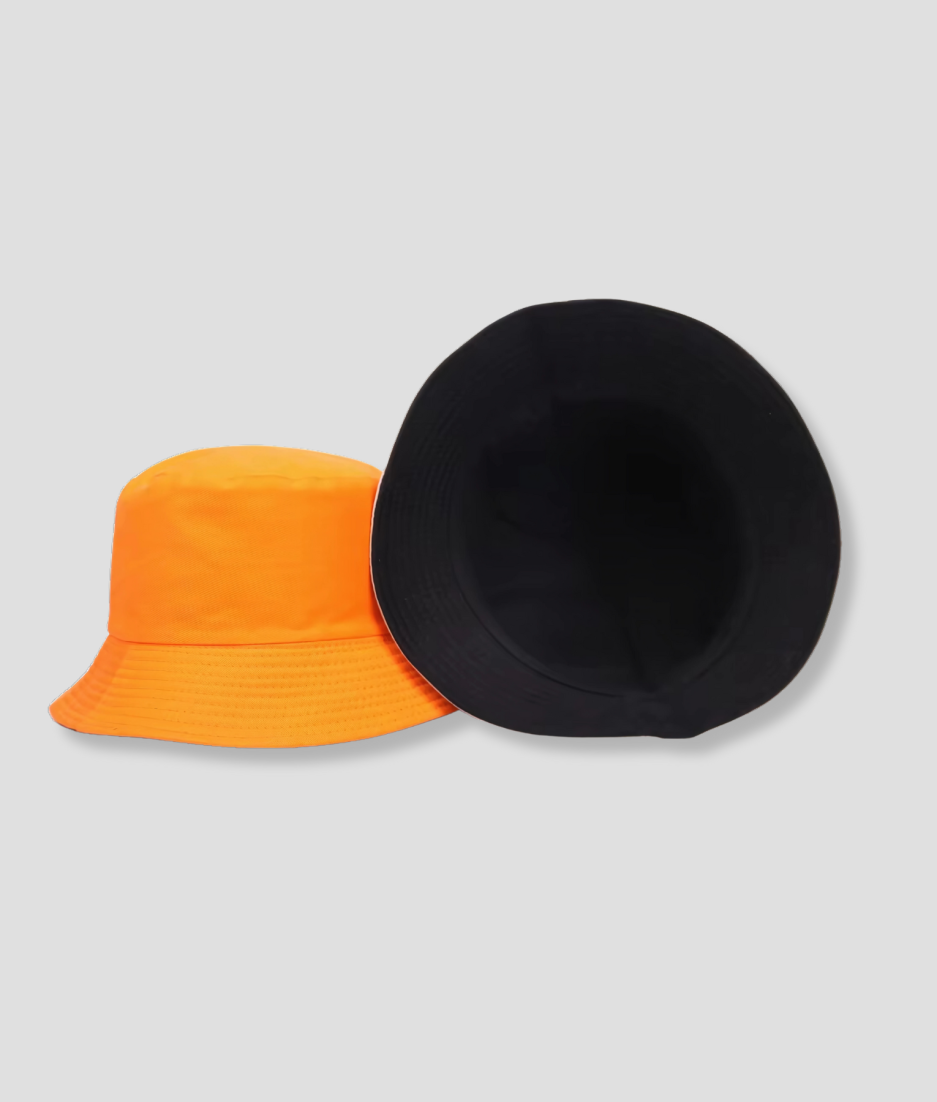 zwart oranje buckethat