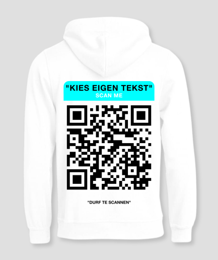 cyan hoodie witte elementen