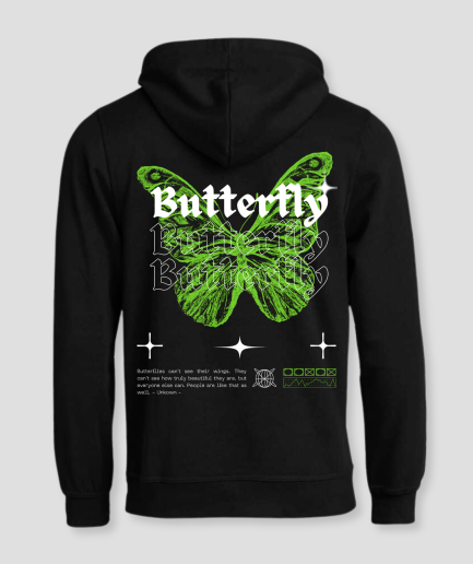 hoodie groene vlinders