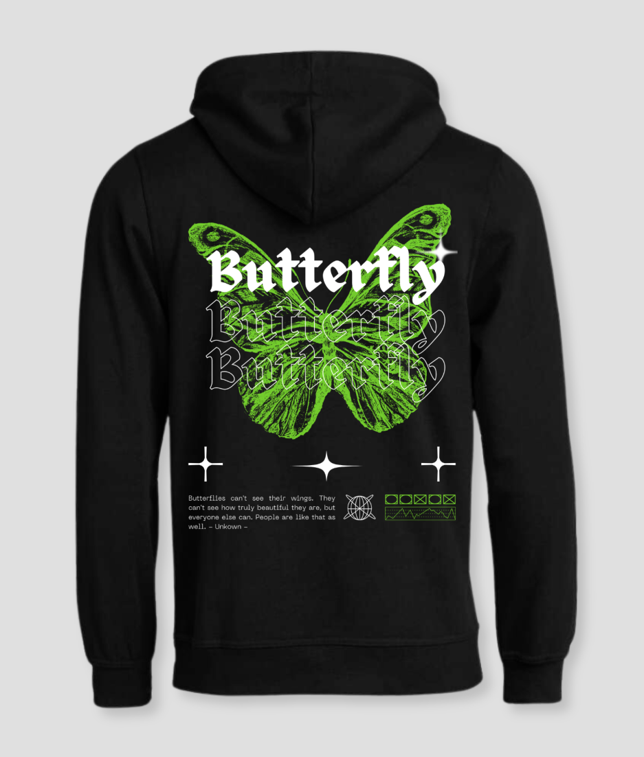 hoodie groene vlinders