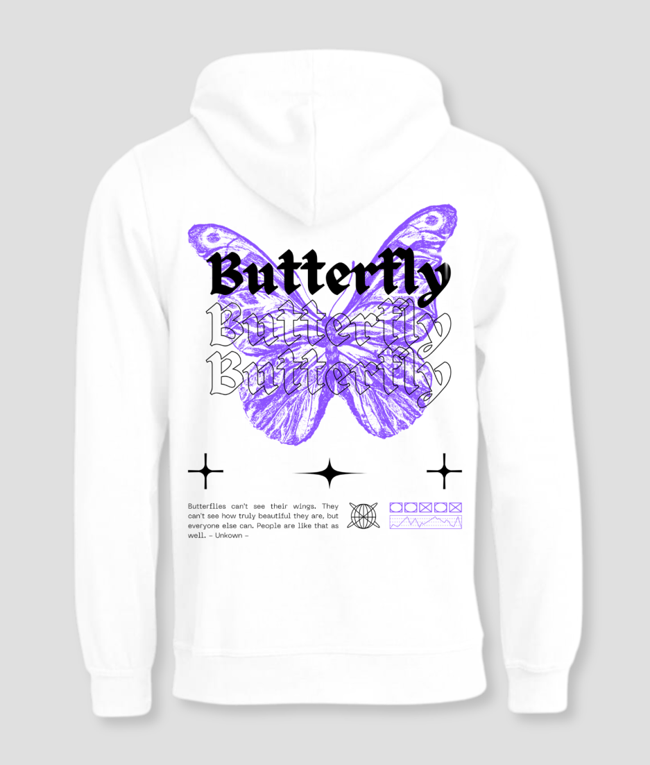 kleding butterfly wit