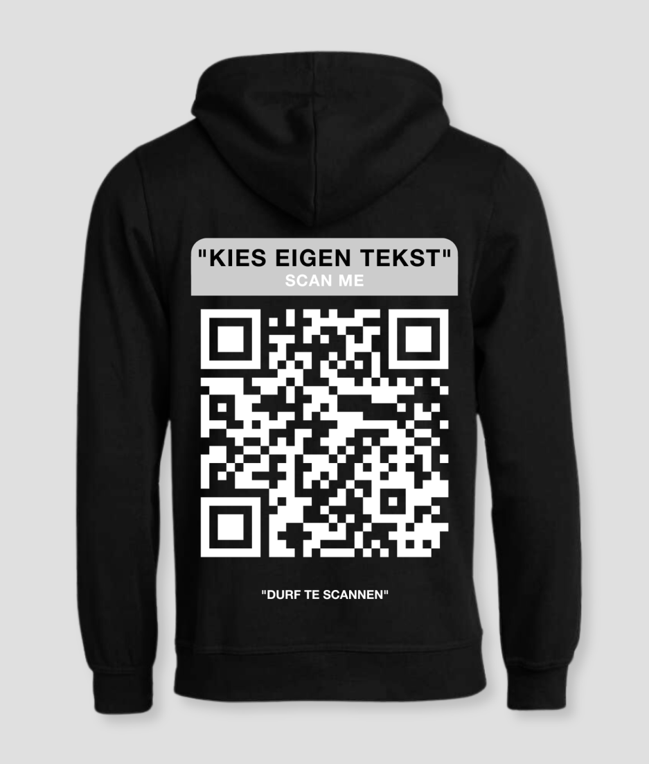 qr hoodie grijs kleding