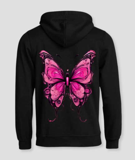 roze vlinder hoodie trui