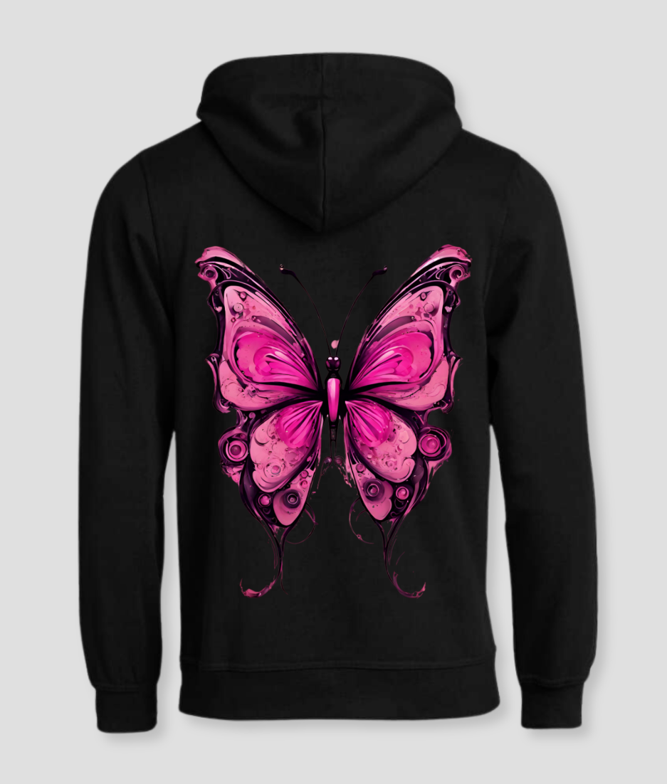 roze vlinder hoodie trui