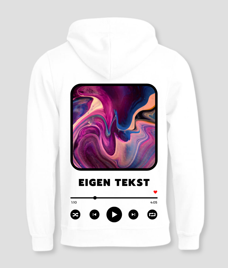 tekst zelf hoodie wit