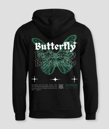 vlinder hoodie party groen